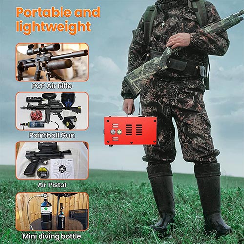 12V/220V Mini Compressor | 250 Bar Fill Pressure | Automatic Cut-Off Gauge