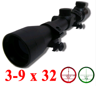 Beileshi Tactical 3-9 X 32EG Rifle Scope with Red & Green Mil-Dot Scope