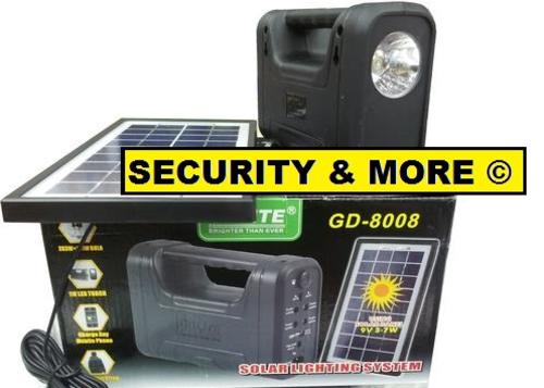 GD Lite Solar Lighting System | 3 x SMD LED bulbs | Solar Panel | 3W Headlight + Torch