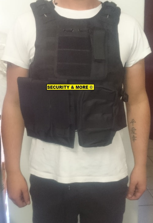 Tactical Vest with Space For Ballistic Plates | One Size Fits All | Black/Camo/Green