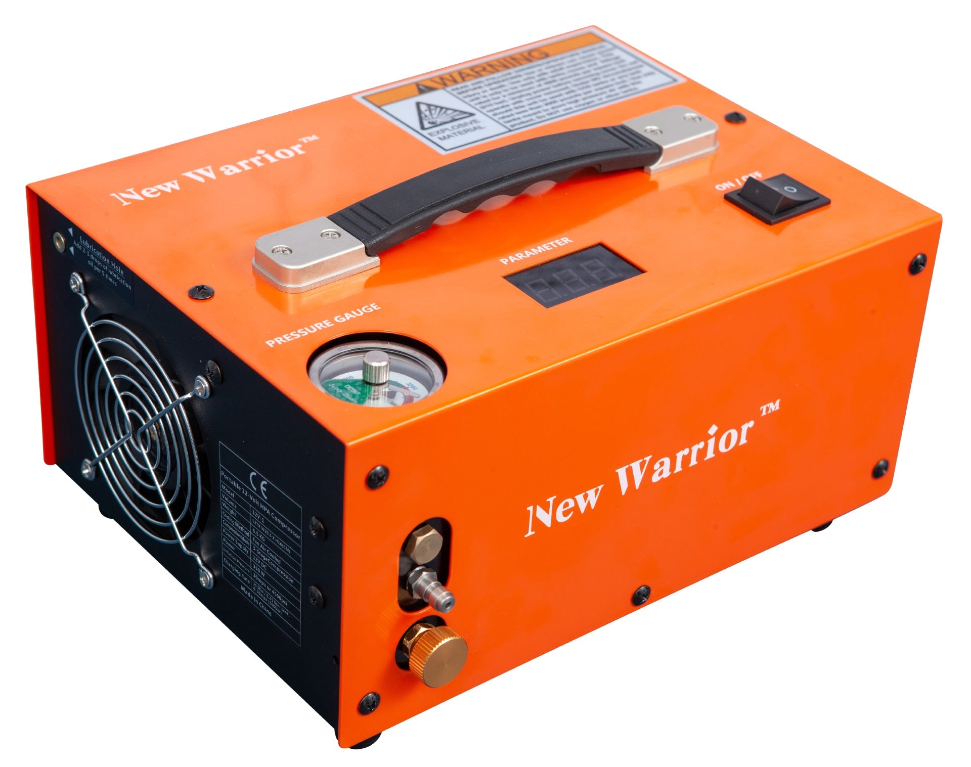 New Warrior Portable 12V HPA Compressor 4500PSI/300BAR NON-Auto shut down