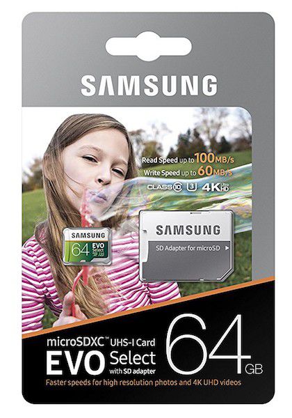 Samsung 64GB MicroSDXC EVO Select Class 10 MicroSD Card