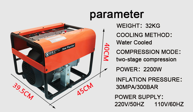 New Warrior Compressor - Internally Watercooled - Fills Scuba Tanks & PCP Rifles