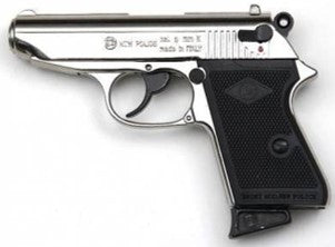 Bruni New Police Chrome 9mm Blank / PAK Pepper Pistol