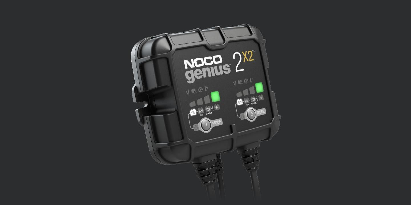 Noco Genius 6V/12V 2-Bank, 4-Amp (2-Amp Per Bank) Fully-Automatic Smart Charger