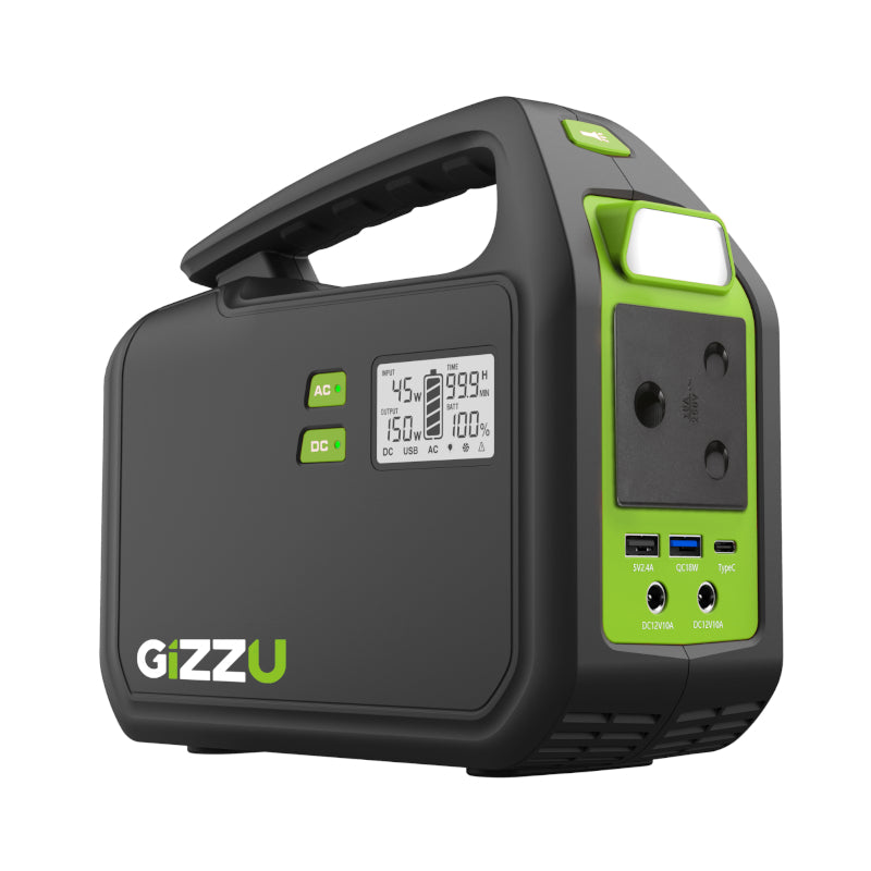 Gizzu 155Wh Portable Power Station 1 x 3 Prong SA Plug Point