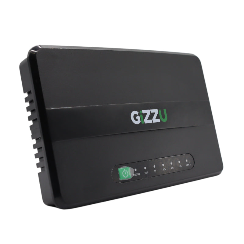 GIZZU 30W 32Wh 8800mAh Mini DC UPS - Black WiFi and Modem Backup