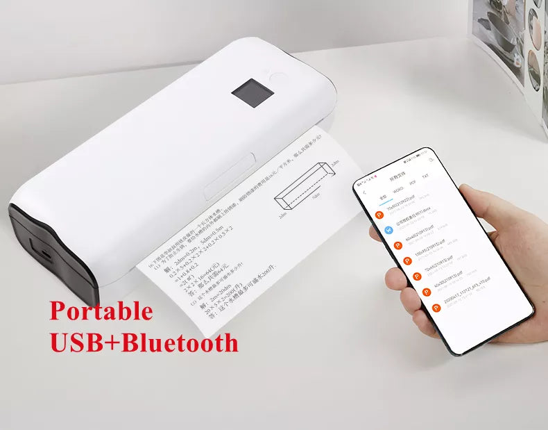 A4BT Thermal Mini Portable Printer Mobile Wireless All-in-one Printers A4 for Small Business