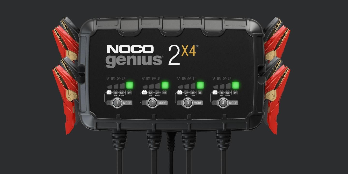 Noco Genius 6V/12V 4-Bank, 8-Amp (2-Amp Per Bank) Fully-Automatic Smart Charger
