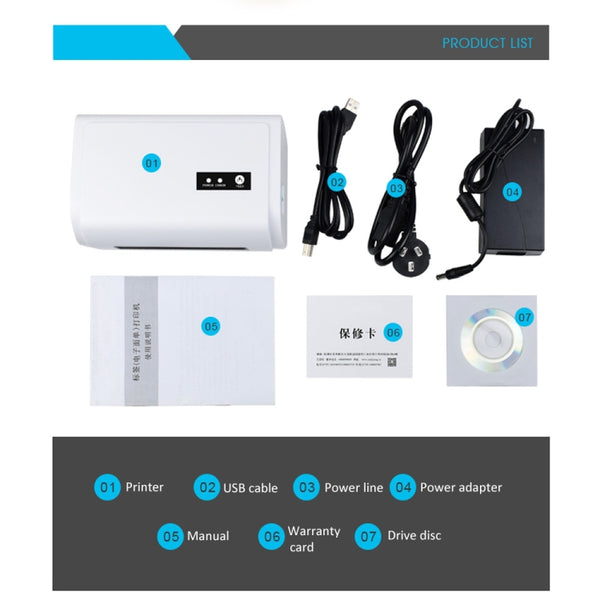 Andowl Q-DY9200  Portable USB Port Thermal Bluetooth Ticket Printer with Holder DY-9200