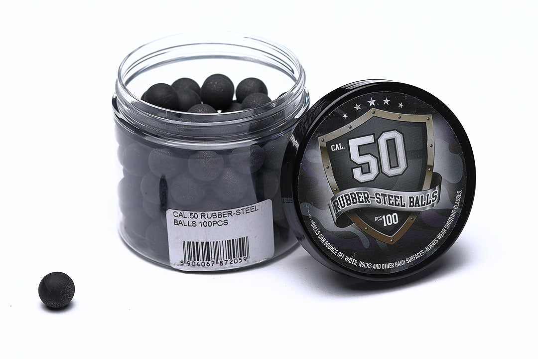 50 Cal Rubber Steel Balls 100's