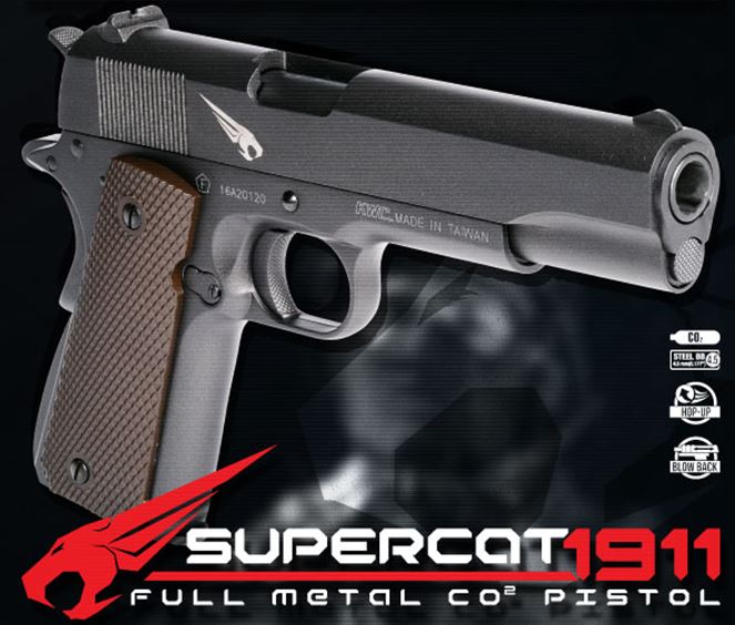 Supercat Colt 1911 | 4. 5mm Bb | Co2 | Co2 Bb Gas Gun | Blowback |  Full Metal