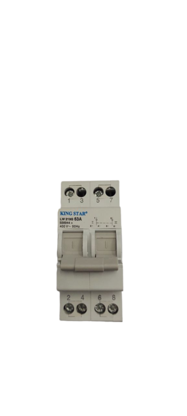 2 Pole 63A Manual Changeover Switch LW219G - DIN Rail