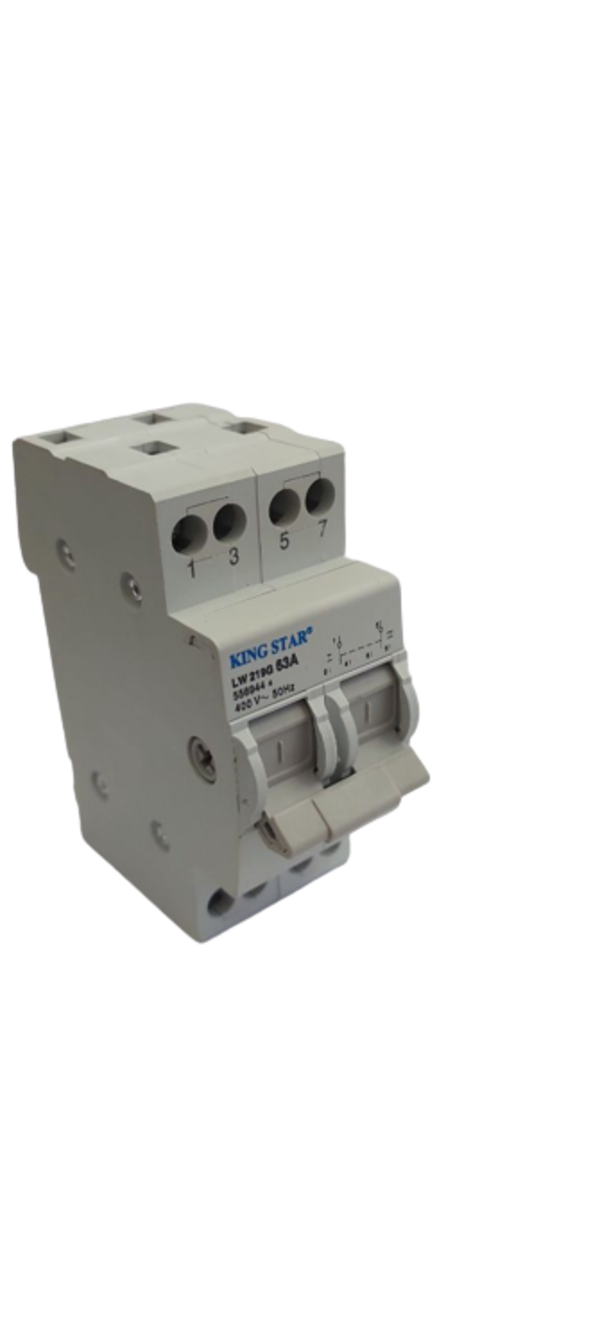 2 Pole 63A Manual Changeover Switch LW219G - DIN Rail