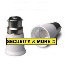 B22 to E27 Adaptor / Lamp Socket Converter - Security and More