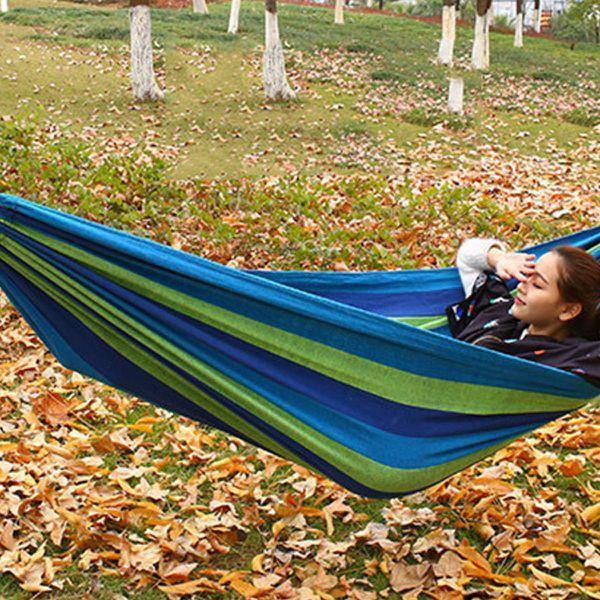 Comfortable Cotton Folding Hanging Hammock - Blue - Security and More