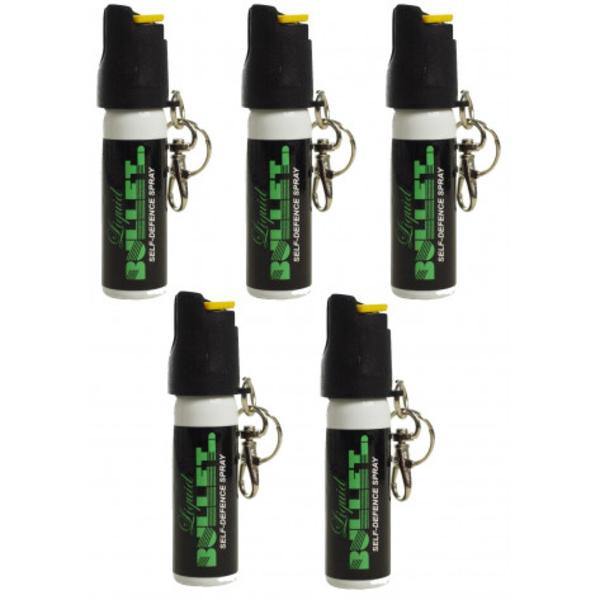 Liquid Bullet Keyring Pepper Spray Combo - 20ml, x5 - Security and More