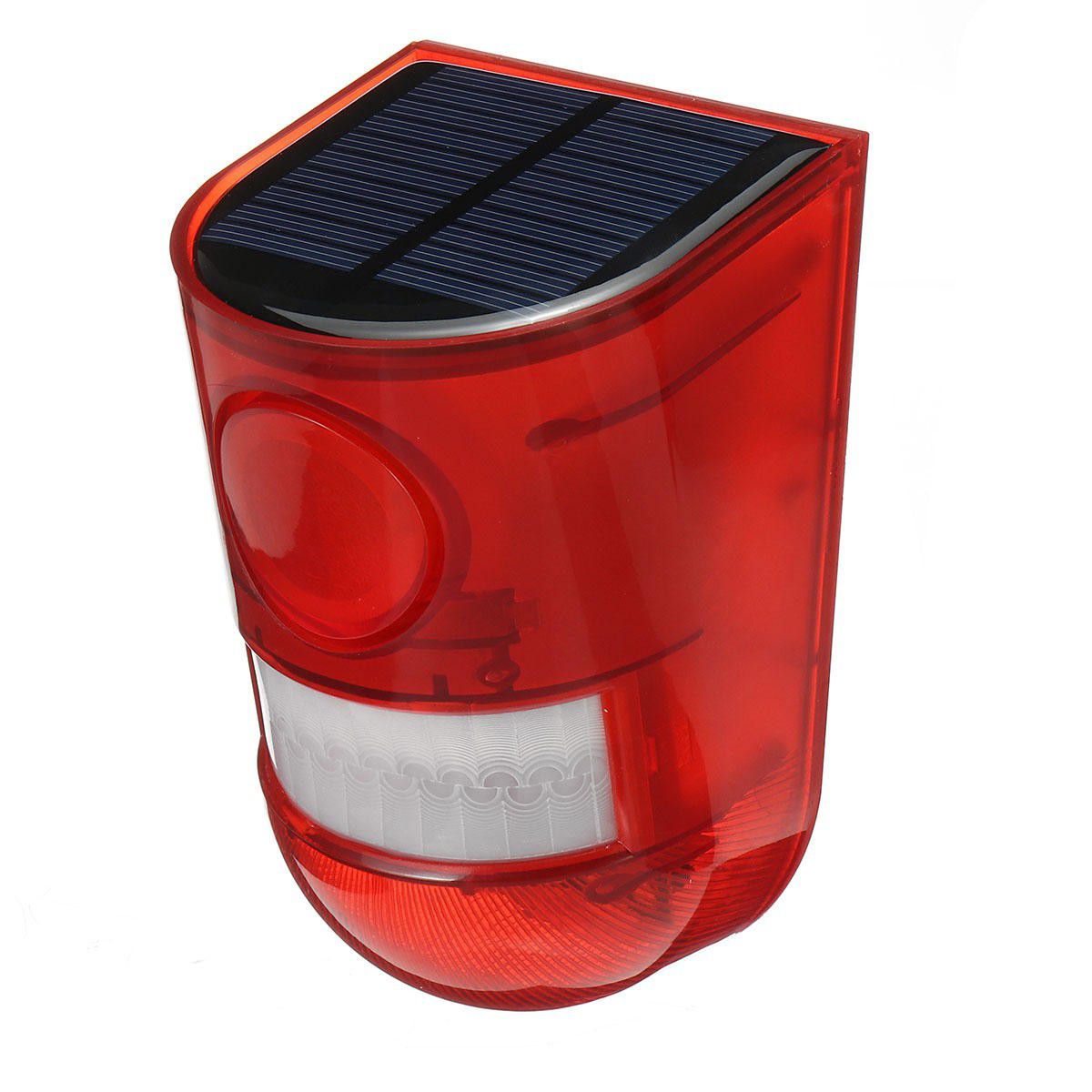 Outdoor Solar Powered Security Alarm Lamp With Motion Detector