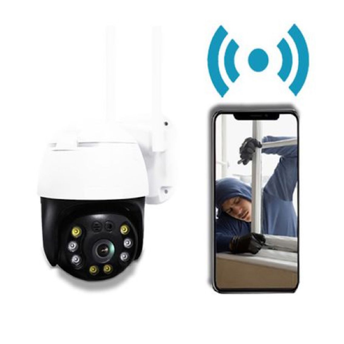 Andowl Full HD 4K Wireless Smart Camera PTZ Camera - Waterproof Indoor/  Outdoor WiFi CCTV Q-S4