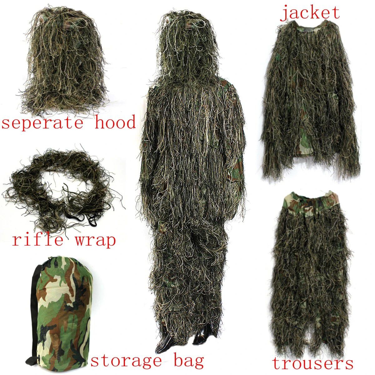 Ghillie Suit P.L.A. Camouflaged Clothing