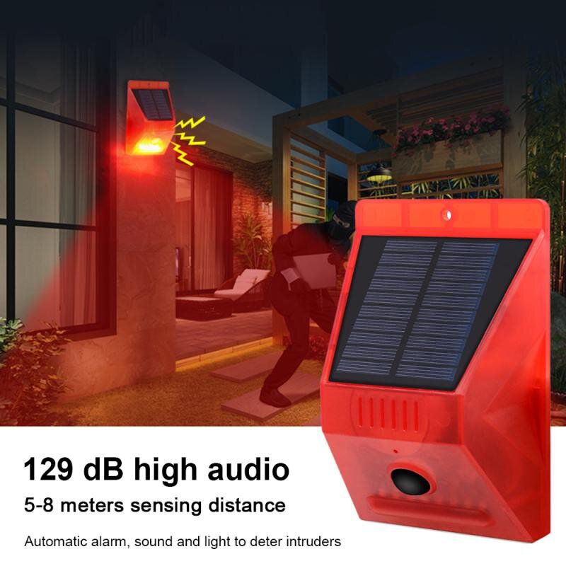 Andowl Multipurpose Solar Strobe Alarm Motion Detector with Remote Control & Siren