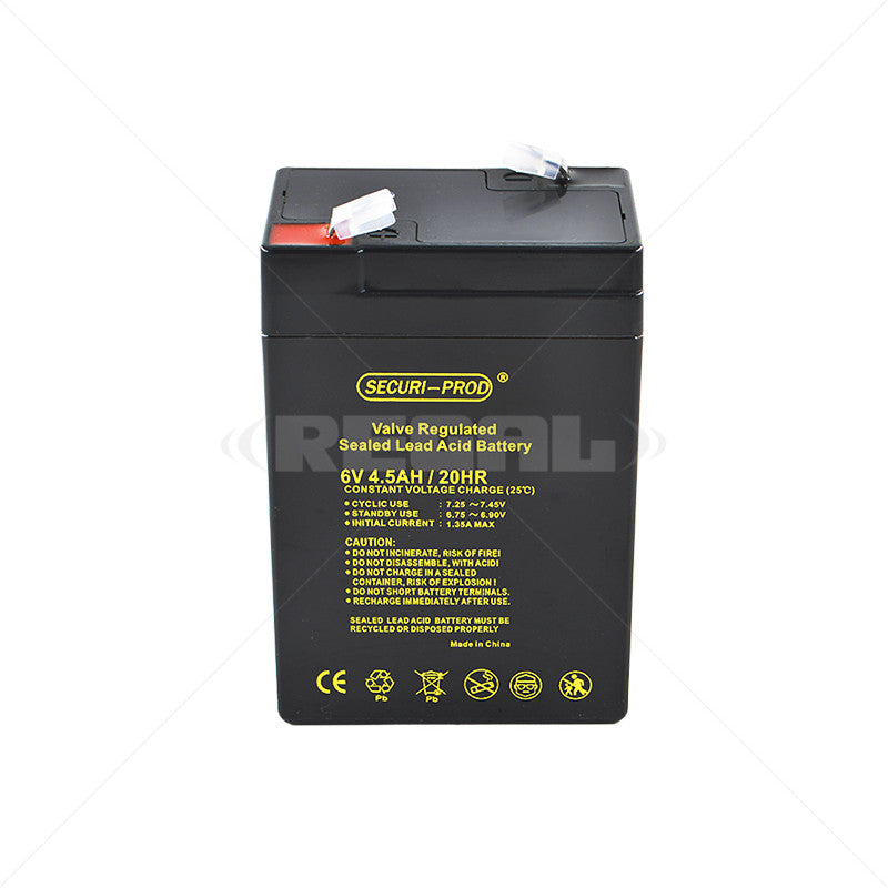 Deep Cycle Battery - 6V 4.5AH Securi-Prod SLA