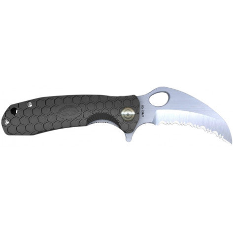 Honey Badger Claw Small Serrated Folding Knife - Black