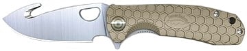 Honey Badger Hook Large Folding Knife - Tan