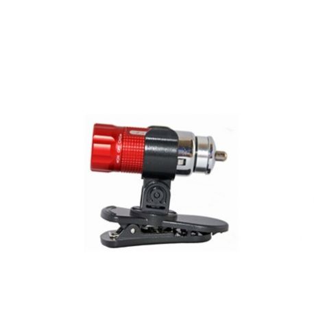 Zartek 12v rech. mini LED torch, 35 lm, with magnetic clip, Avail in Black or Red